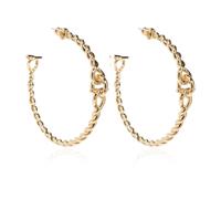 Ferragamo - Ear Torc Big Hoop Earrings - Femme - Accessoires - Jaune - Taille: ONE Size
