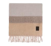 Ferragamo - Écharpe en laine à blocs de couleurs et franges - Femme - Accessoires - Beige - Taille: ONE Size