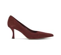 Ferragamo - Elydea 70 Escarpins à Talon Sculptural en Daim - Femme - Chaussures - Rouge - Taille: 36 1/2 EU