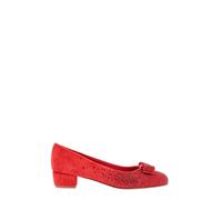 Ferragamo, Femme, Chaussures, Rouge, Taille: 36 1/2 EU Escarpins à Talons Rouges en Daim