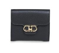 Ferragamo - Gancini Compact Wallet - Femme - Accessoires - Noir - Taille: ONE Size