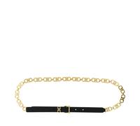 Ferragamo - Gancini Leather and Chain Belt - Femme - Accessoires - Jaune - Taille: 95 CM