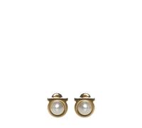 Ferragamo - Gancini Pearl Earrings - Femme - Accessoires - Jaune - Taille: ONE Size