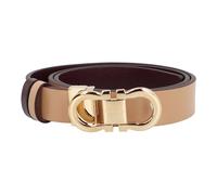 Ferragamo - Gancini Reversible Leather Belt - Femme - Accessoires - Brun - Taille: 90 CM