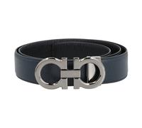 Ferragamo - Gancini Reversible Leather Belt - Homme - Accessoires - Bleu - Taille: 100 CM