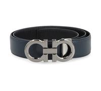 Ferragamo - Gancini Reversible Leather Belt - Homme - Accessoires - Bleu - Taille: 115 CM