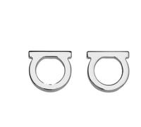 Ferragamo - Gancini Stud Earrings - Femme - Accessoires - Gris - Taille: ONE Size