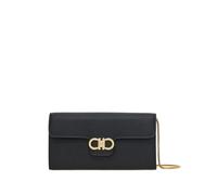 Ferragamo - Gancini Wallet With Shoulder Strap - Femme - Accessoires - Noir - Taille: ONE Size