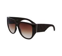 Ferragamo - Lunettes de soleil oversize en acétate - Femme - Accessoires - Brun - Taille: ONE Size