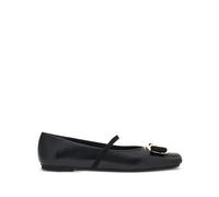 Ferragamo - New Vara Plate Ballerina - Femme - Chaussures - Noir - Taille: 36 EU