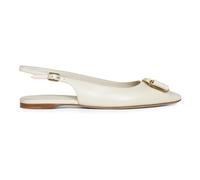 Ferragamo - New Vara Plate Ballet Flat - Femme - Chaussures - Blanc - Taille: 35 1/2 EU