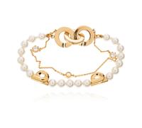 Ferragamo - Pearl Gancini Double Strand Bracelet - Femme - Accessoires - Jaune - Taille: ONE Size