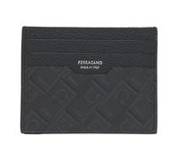 Ferragamo - Porte-cartes en cuir noir avec logo - Homme - Accessoires - Noir - Taille: ONE Size
