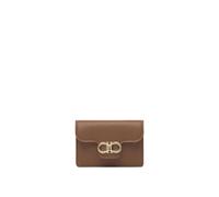 Ferragamo - Porte-clés en cuir de veau martelé - Femme - Accessoires - Brun - Taille: ONE Size