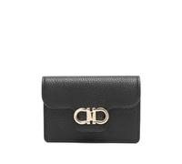 Ferragamo - Portefeuille en Cuir Noir avec Plaque Logo - Femme - Accessoires - Noir - Taille: ONE Size