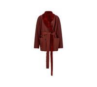 Ferragamo - Ruggi Shearling Jacket - Femme - Vestes - Rouge - Taille: 36 FR