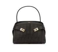 Ferragamo sac à main femme marron medium en cuir tressé à boucles dorées - UNI