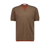 Ferragamo - T-shirt Tricoté en Couches en Argile - Homme - Tops - Brun - Taille: L