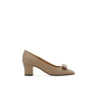 Ferragamo - Vara Escarpin à Talon Bloc - Femme - Chaussures - Brun - Taille: 36 1/2 EU