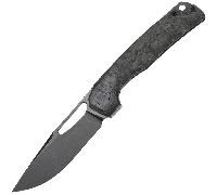 FerraMonster Ferrox - M390 Black Stonewash with Green CF + Titanium handle FM23006-C