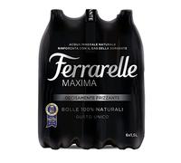 Ferrarelle Maxima Sparkling Water Lot de 12 bouteilles d'eau minérale naturelle 1,5 l + Polpa italien Gourmet 400 g