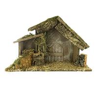 Ferrari & Arrighetti Cabane Vide pour Crèche avec Marches, Convient aux Figurines de 10/12 cm, Bois, Multicolore