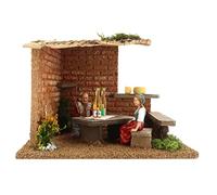 Ferrari & arrighetti Cave avec paysans Qui pranzano - Bertoni Presepi Ligne Noël