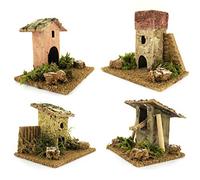 Ferrari & Arrighetti Maison pour crèche, modèles variables entre 4 versions possibles, maison pour crèche ligne Bertoni, tailles variées (lot de 4 pièces)