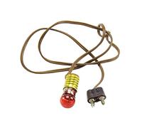 Ferrari & Arrighetti Porte-lampe E10 + fiche + lampe rouge 3,5 V - Bertoni crèche ligne Noël (lot de 5 pièces)