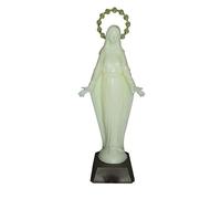 Ferrari & Arrighetti Statue Madonna Miraculeuse, figurine de la Sainte Vierge Miraculeuse qui brille dans le noir, plastique phosphorescent, 20 cm environ
