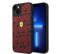 Ferrari Coque de protection pour iPhone 14 Plus en noir imprimé Scuderia, silicone liquide lisse et anti-rayures avec facile à clipser, absorption des chocs et logo signature