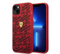 Ferrari Coque de protection pour iPhone 14 Plus en rouge imprimé Scuderia, silicone liquide lisse et anti-rayures avec facile à clipser, absorption des chocs et logo signature