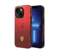 Ferrari Coque pour iPhone 14 Plus en dégradé rouge Scuderia teinté Bumper Collection anti-rayures et durable avec ports accessibles, absorption des chocs et logo signature