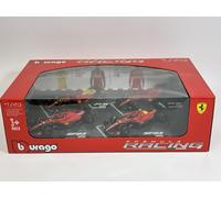 Ferrari Course F1 4 Voiture Set Leclerc #16 Sainz #55 1:43 Echelle Bburago