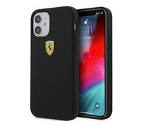 Ferrari FESSIHCP12SBK Étui en Silicone pour iPhone 12 Mini 5,4 Pouces Noir Coque Rigide