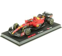 FERRARI F1 SF-23 TEAM SCUDERIA FERRARI N 55 POLE POSITION 3rd MONZA ITALY GP 2023 CARLOS SAINZ - WITH PILOT AND SHOWCASE RED BLACK YELLOW