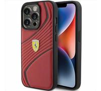 Ferrari FEHCP15LPTWR Coque pour iPhone 15 Pro 6,1" Rouge Coque rigide Twist Metal Logo