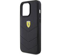 Ferrari FEHCP15LRDUK Coque pour iPhone 15 Pro 6,1" Noir Coque rigide matelassée Logo en métal