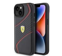 Housse Ferrari Twist Metal Logo Noir - iPhone 15