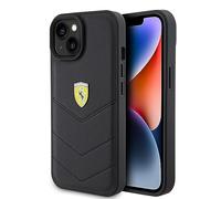 Ferrari FEHCP15SRDUK Coque pour iPhone 15 6,1" Noir Coque rigide matelassée Logo en métal