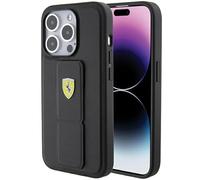 Ferrari FEHCP15XGSPSIK Coque pour iPhone 15 Pro Max 6,7" Noir Hardcase Grip Stand Logo en métal