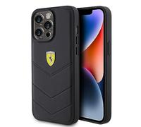 Ferrari FEHCP15XRDUK Coque pour iPhone 15 Pro Max 6,7" Noir Coque rigide matelassée Logo en métal