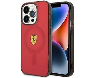 Ferrari FEHMP14LURKR Coque rigide pour iPhone 14 Pro 6,1" Rouge translucide