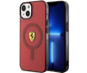 Ferrari FEHMP14SURKR Coque rigide pour iPhone 14 6,1" Rouge translucide