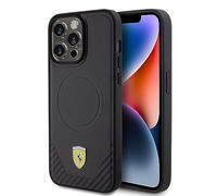 Ferrari FEHMP15XPTEK Coque Rigide pour iPhone 15 Pro Max 6,7" Noir Carbone Metal Logo
