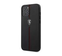 Ferrari FEOMSHCP12LBK Hors Piste Etui en cuir et nylon, noir - iPhone 12 Pro Max
