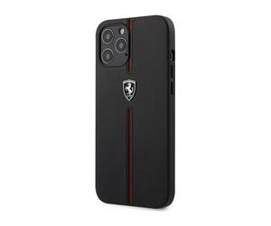 Ferrari FEOMSHCP12LBK Hors Piste Etui en cuir et nylon, noir - iPhone 12 Pro Max