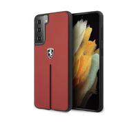 Ferrari FEOSIHCS21SRE Hors Piste Housse en cuir et nylon, Rouge - Galaxy S21