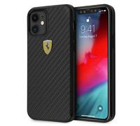 Ferrari FERCAHCP12SBK iPhone 12 mini 5.4 noir/noir Hardcase On Track Real Carbon Housse pour téléphone portable