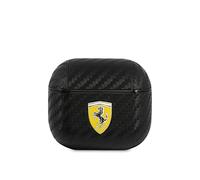 Housse Ferrari FESA3CABK On Track Polyuréthane Carbone Noir - AirPods 3